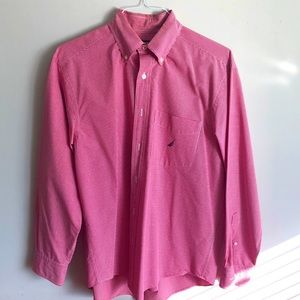 Nautica red check dress shirt - M